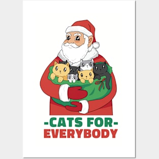 Santa Cats For Everyone Posters and Art